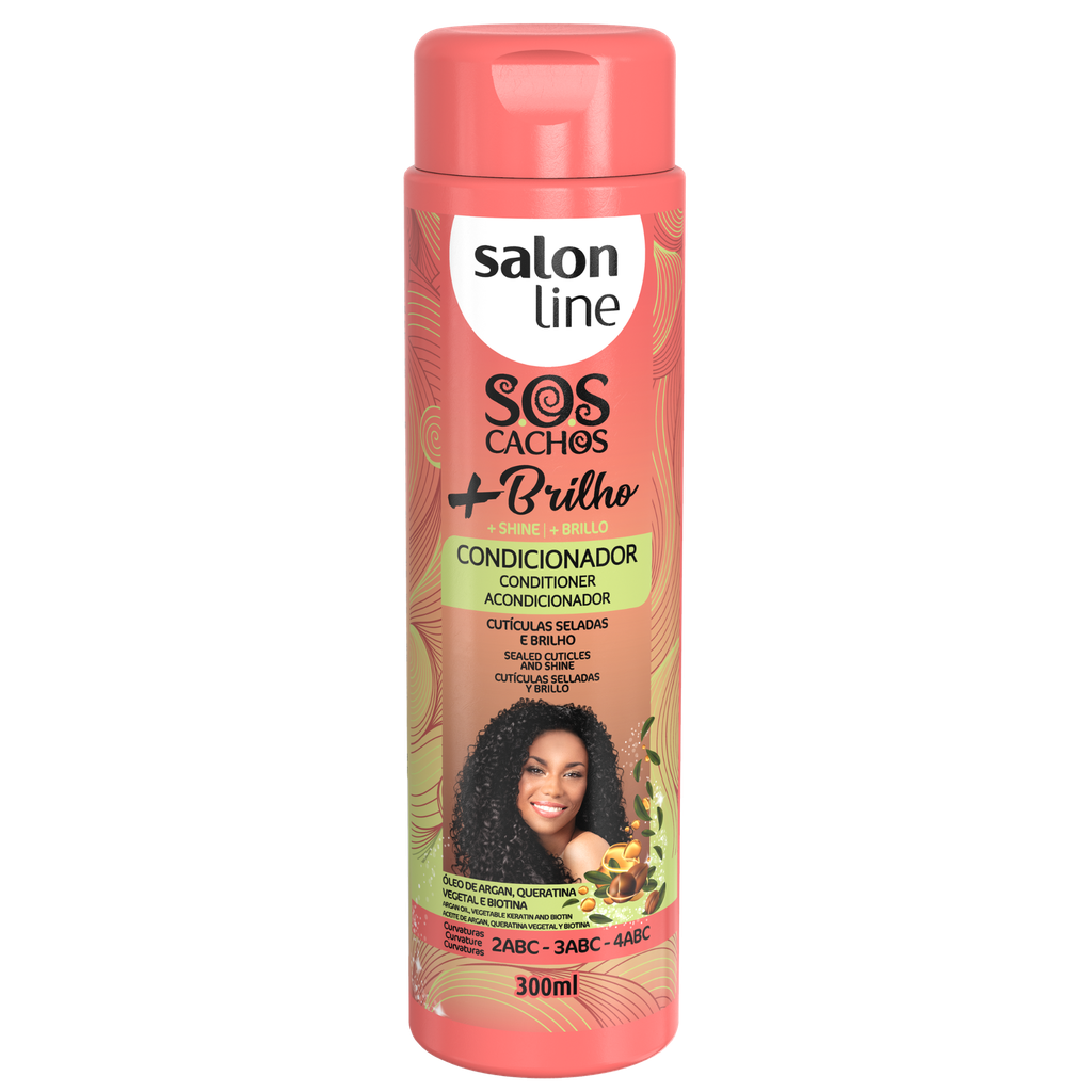 Crème de Coiffage avec Activateur - SOS Boucles +Éclat - Rehausse la Brillance et Définit les Boucles - Salon Line 300ml