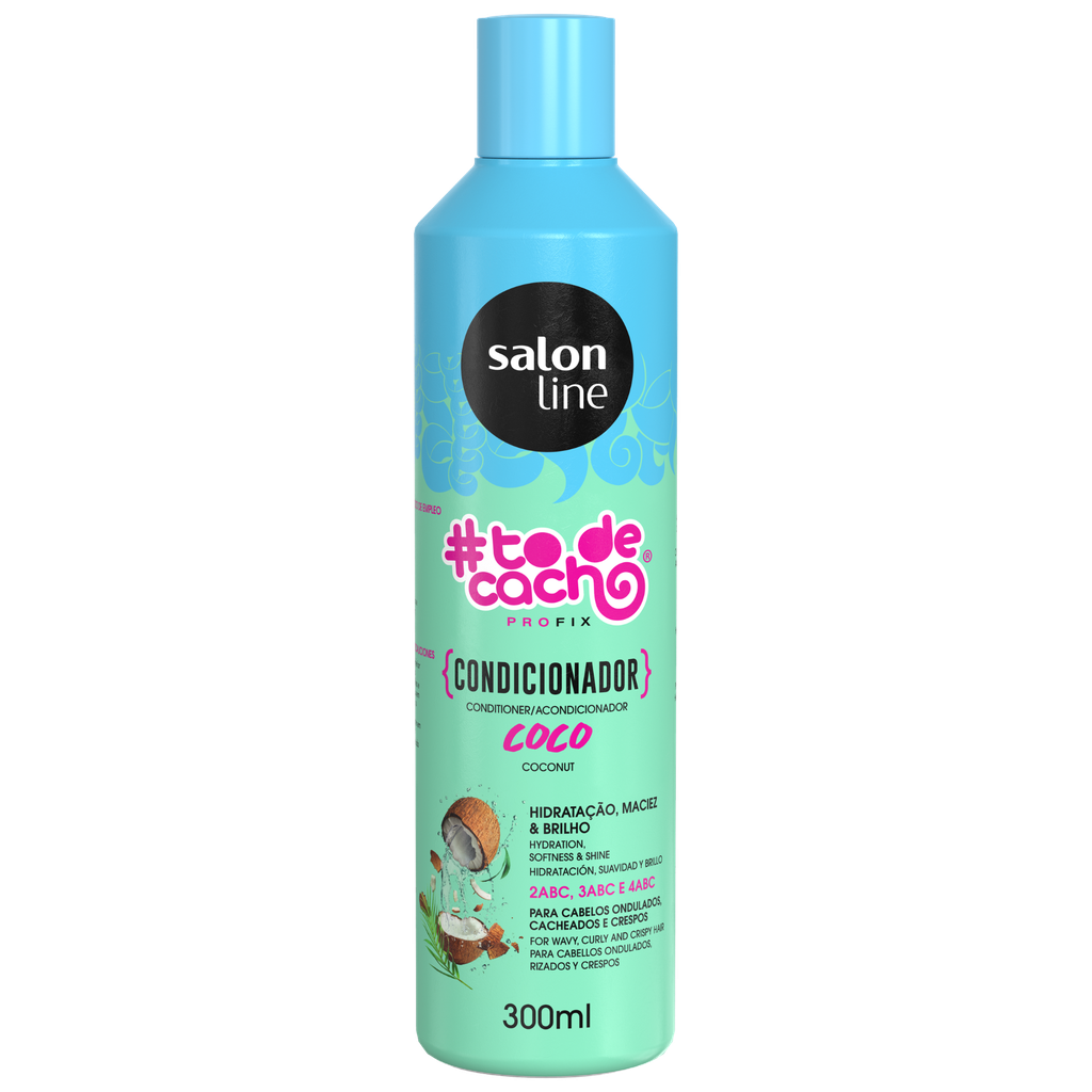 Après-Shampooing - #To de Cacho - Noix de Coco - Nourrit et Hydrate Profondément les Boucles - Salon Line 300ml