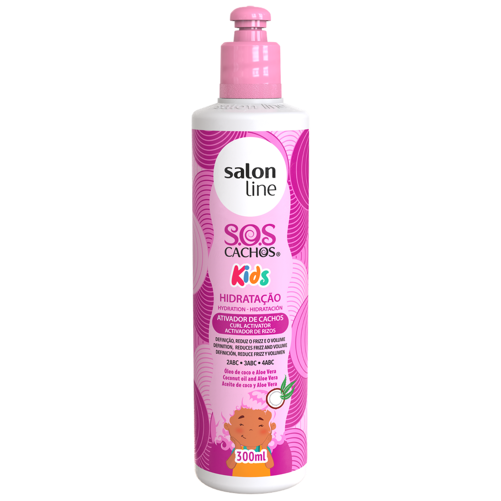 Crème Coiffante avec Activateur de Boucles pour Enfants - SOS Boucles Kids - Démêle et Définit les Boucles - Salon Line 300ml