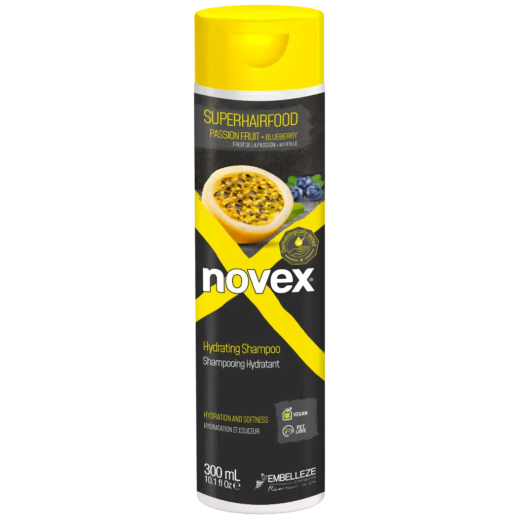 Shampooing Hydratant - SuperHairFood - Fruit de la Passion et Myrtille - Novex 300ml