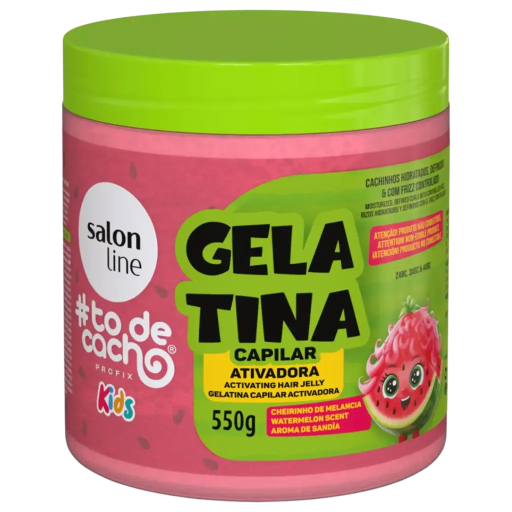 Gelée Capillaire avec activateur de boucles pour Enfants - SOS Cachos Kids Melancia - Pastèque - Salon Line 550g