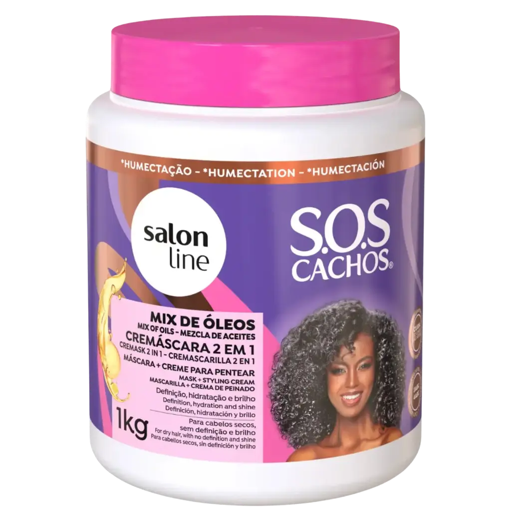 Masque & Crème Coiffante pour Bouclés et Crépus - Mix Óleos 2em1 - Salon Line 1kg