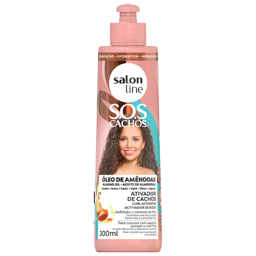 Crème Coiffante avec Activateur - SOS Cachos - Óleo de Amêndoas - Salon Line 300ml