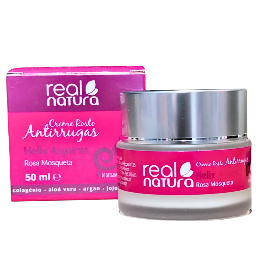 Crème de Jour Visage - Anti-Rides - avec Protection Solaire - Helix Aspersa à l'Églantier - Real Natura 50ml