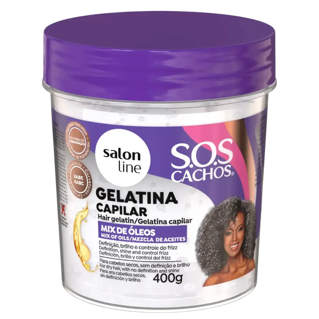 Gélatine Capillaire Hydratante - Mix Huiles SOS Boucles - Salon Line 400g