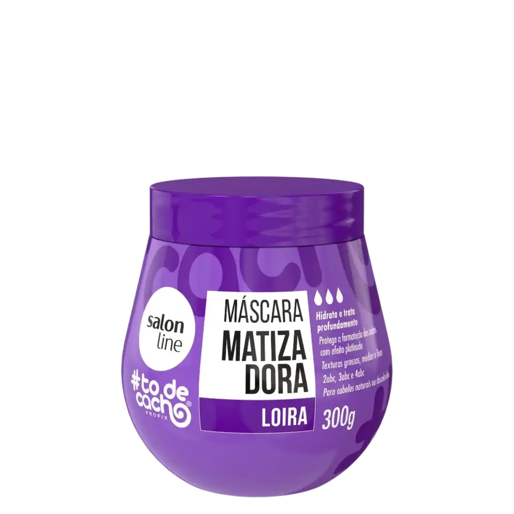 Masque Capillaire - #To de Cacho - Neutralise les Tons Jaunes des Cheveux Blonds - Salon Line 300g