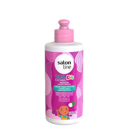[7908458317806] Crème Coiffante pour Enfants - SOS Boucles Kids - Démêle et Hydrate les Boucles des Enfants - Salon Line 300ml​