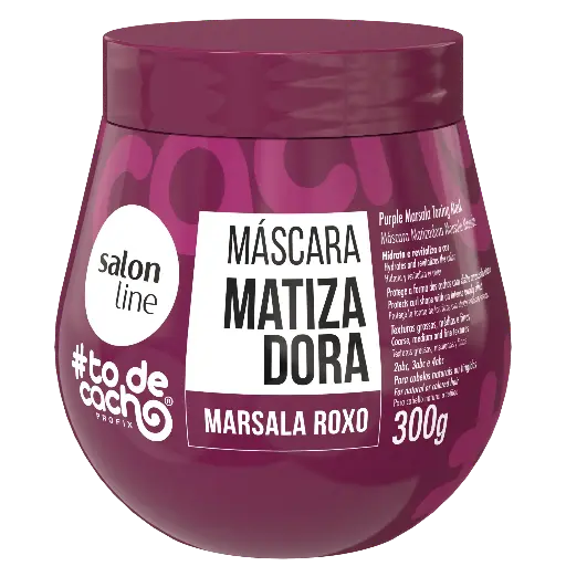 [7908458320820] Masque Tonifiant Marsala Violet - #To de Cacho - Neutralise les Tons Indésirables et Rehausse la Couleur Marsala - Salon Line 300g