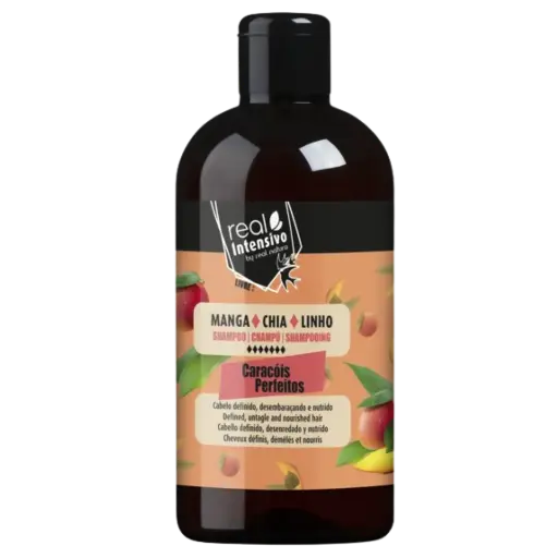 [5600493409523] Shampooing Free - pour cheveux bouclés - Caracóis Perfeitos - Mangue, Chia et Lin - Real Natura 300ml