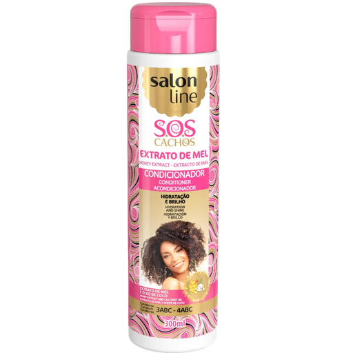 [7898623959941] Conditionneur - Miel - SOS Cachos Intensos Mel - Hydrate et Nourrit les Boucles - Salon Line 300ml