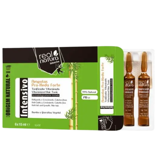 [5600493400513] Ampoules Fortifiantes "Pro-Keda Forte - Bambu e Queratina Vegetal - Anti-Chute et pousse. Cheveux Fins" Real Natura 6x15ml