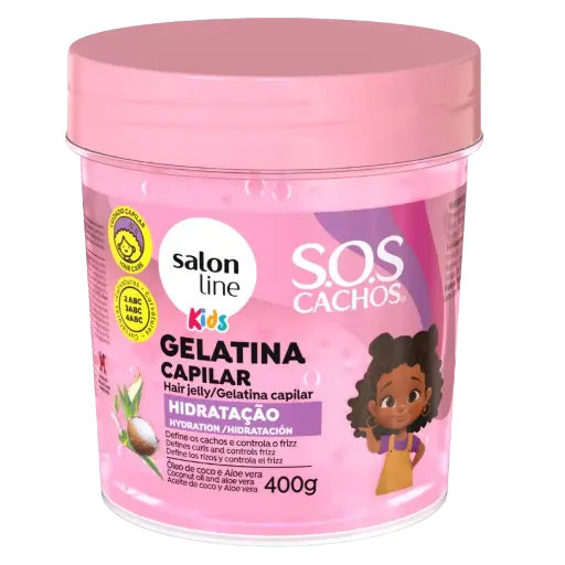 [7908458325498] Gelée Capillaire Hydratante pour Enfants - SOS Cachos Kids - Salon Line 400g