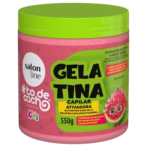 [7908458325542] Gelée Capillaire avec activateur de boucles pour Enfants - SOS Cachos Kids Melancia - Pastèque - Salon Line 550g
