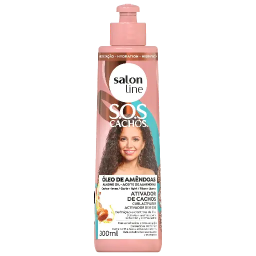 [7908458323630] Crème Coiffante avec Activateur - SOS Cachos - Óleo de Amêndoas - Salon Line 300ml