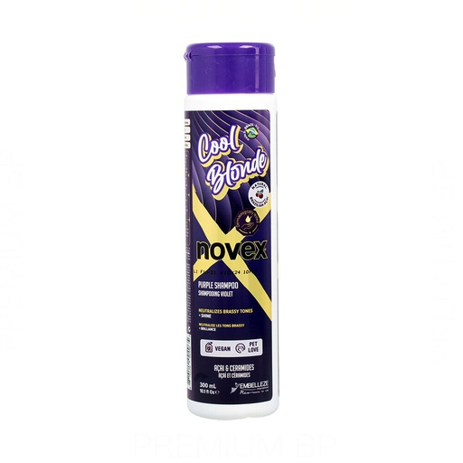 [876120004965] Shampooing Professionnel - Cool Blonde - Neutralise les Tons Jaunes des Cheveux Blonds et Gris - Novex 300ml​